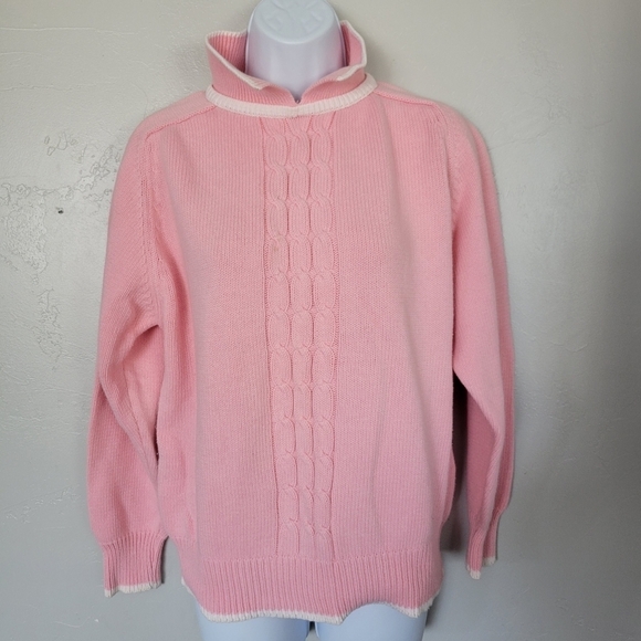 Kari Incorporated Vintage Large Light Pink Knit Sweater Collared Spring Summer - Picture 1 of 8